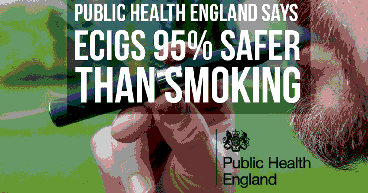 Public Health England says that ecigs safer than smoking